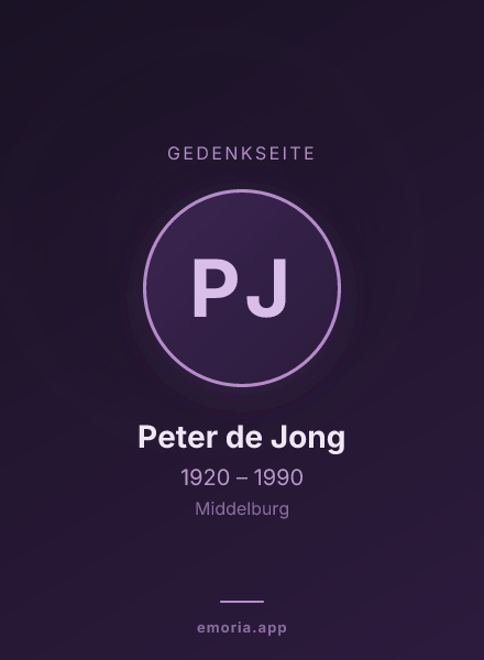 Gedenkportrait von Peter de Jong