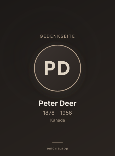 Gedenkportrait von Peter Deer