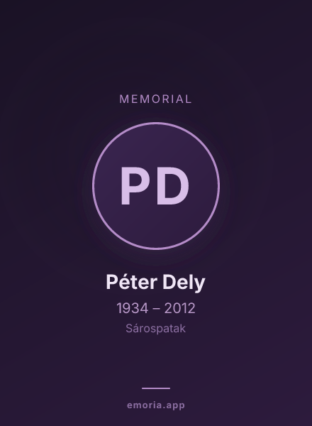 Memorial portrait of Péter Dely