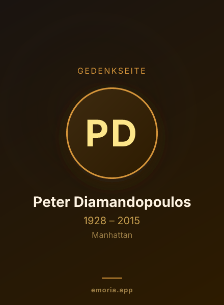 Gedenkportrait von Peter Diamandopoulos