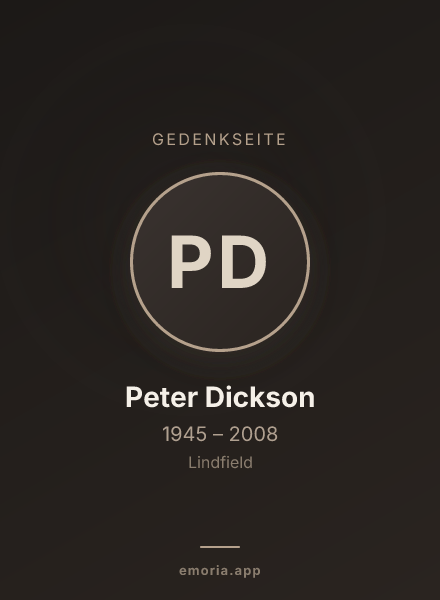 Gedenkportrait von Peter Dickson
