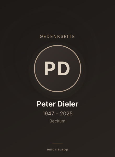 Gedenkportrait von Peter Dieler