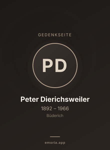 Gedenkportrait von Peter Dierichsweiler