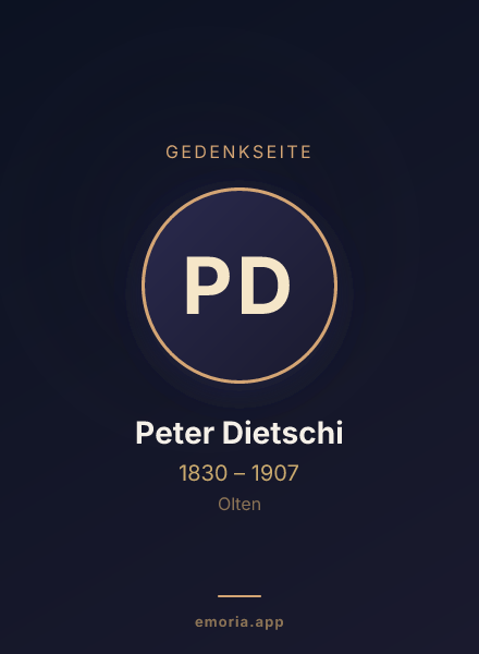 Gedenkportrait von Peter Dietschi