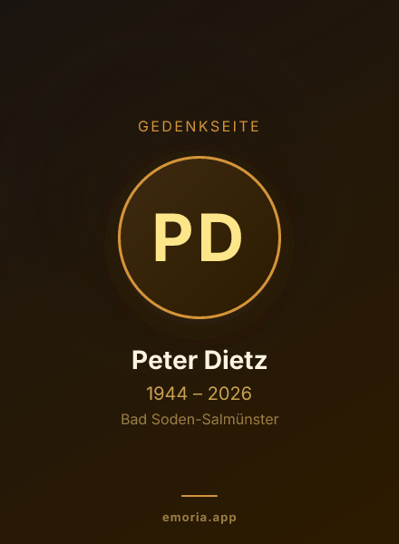 Gedenkportrait von Peter Dietz