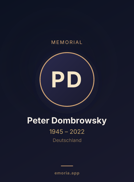 Memorial portrait of Peter Dombrowsky