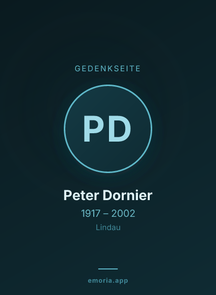 Gedenkportrait von Peter Dornier
