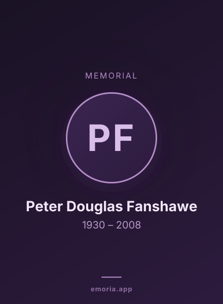 Memorial portrait of Peter Douglas Fanshawe