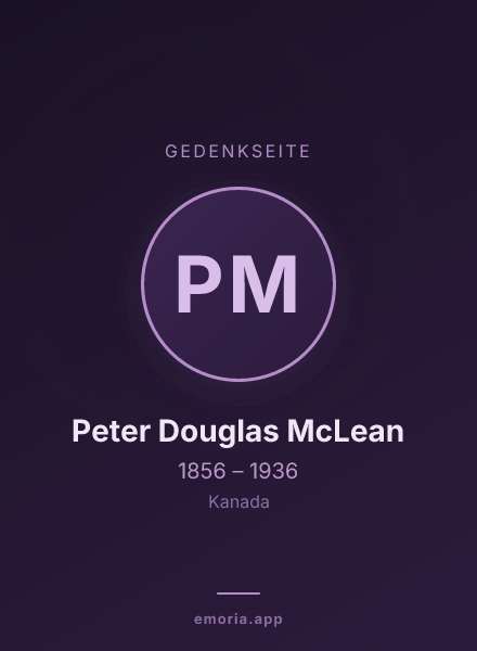 Gedenkportrait von Peter Douglas McLean