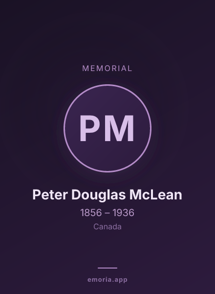 Memorial portrait of Peter Douglas McLean