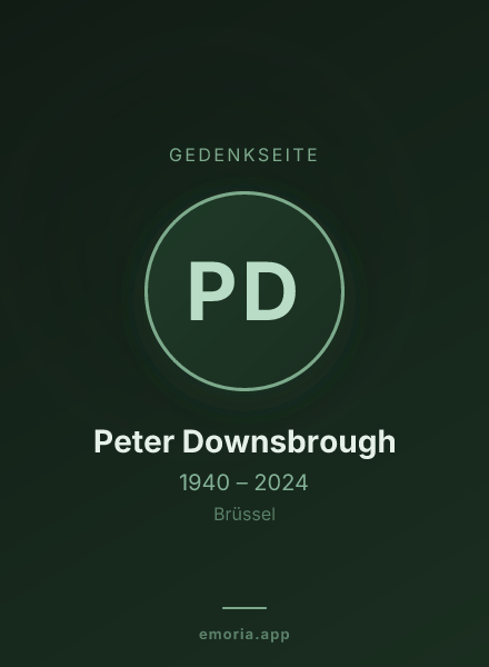 Gedenkportrait von Peter Downsbrough