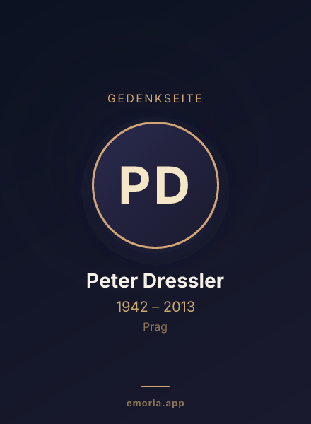 Gedenkportrait von Peter Dressler