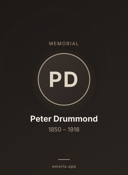 Memorial portrait of Peter Drummond
