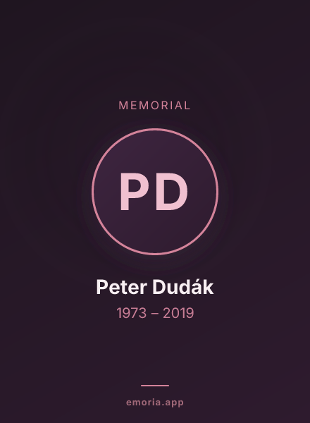 Memorial portrait of Peter Dudák