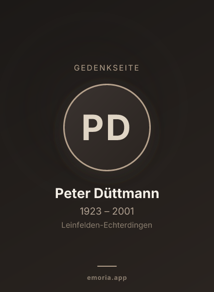 Gedenkportrait von Peter Düttmann