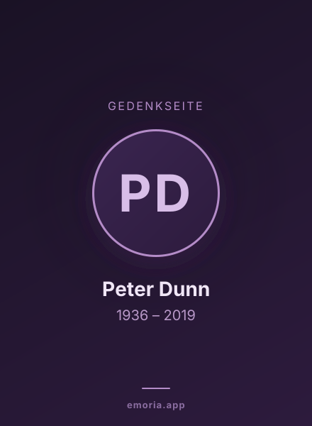 Gedenkportrait von Peter Dunn