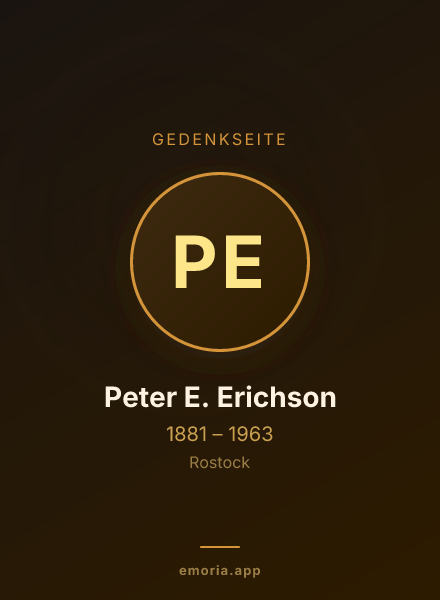 Gedenkportrait von Peter E. Erichson