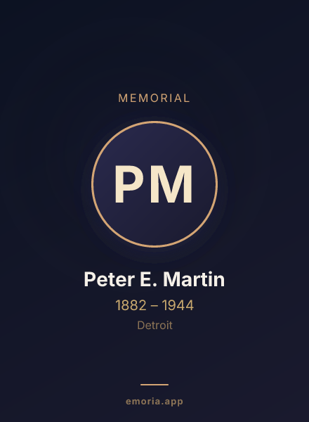 Memorial portrait of Peter E. Martin