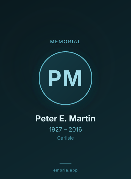 Memorial portrait of Peter E. Martin