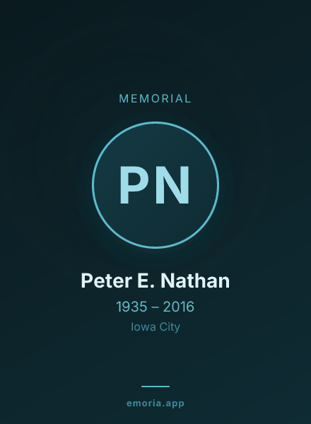 Memorial portrait of Peter E. Nathan