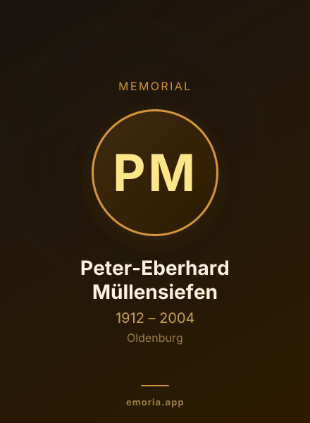 Memorial portrait of Peter-Eberhard Müllensiefen