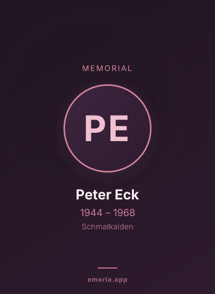 Memorial portrait of Peter Eck
