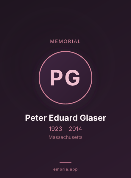 Memorial portrait of Peter Eduard Glaser