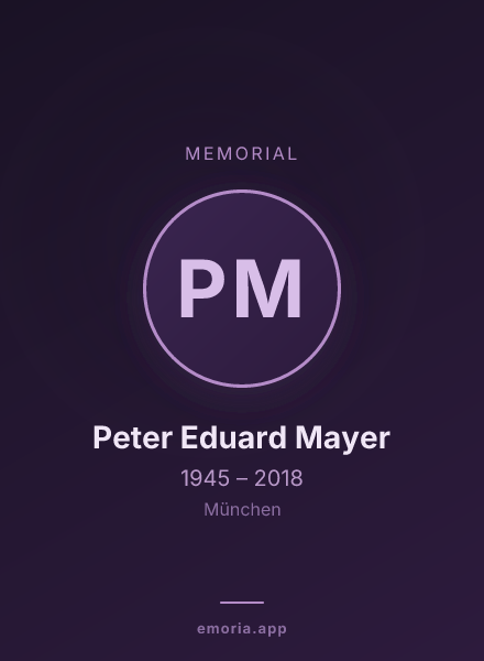 Memorial portrait of Peter Eduard Mayer