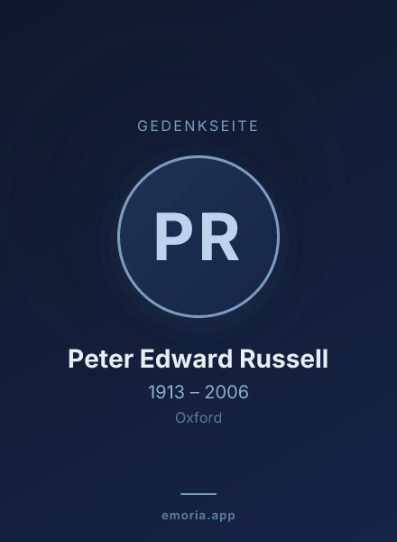 Gedenkportrait von Peter Edward Russell