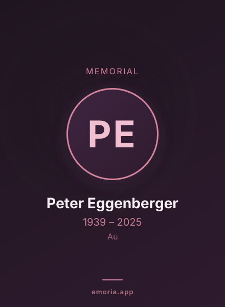 Memorial portrait of Peter Eggenberger