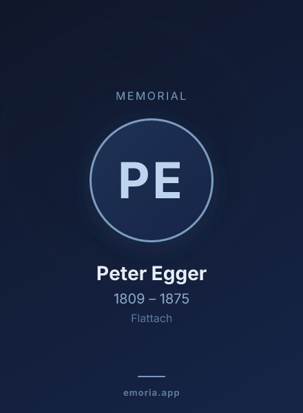Memorial portrait of Peter Egger