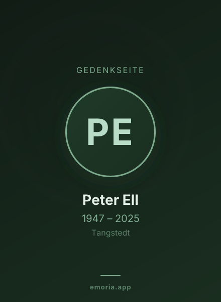 Gedenkportrait von Peter Ell