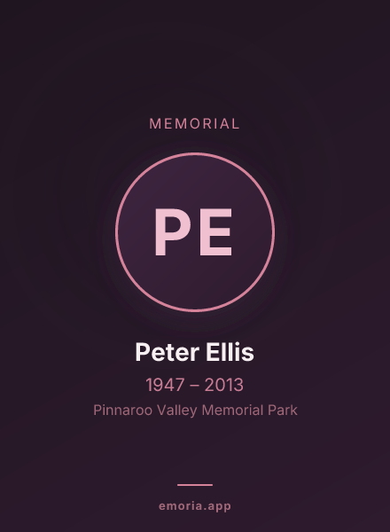Memorial portrait of Peter Ellis