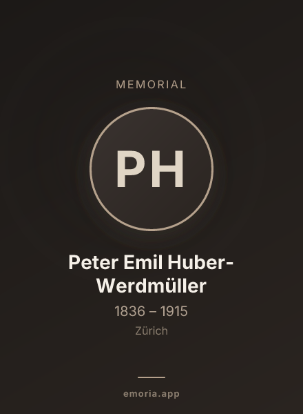 Memorial portrait of Peter Emil Huber-Werdmüller