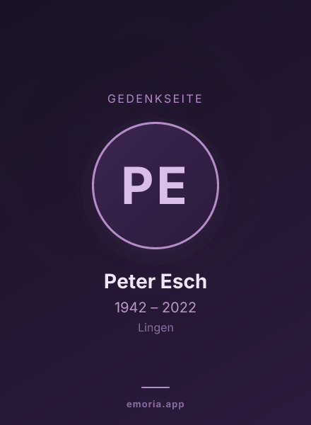 Gedenkportrait von Peter Esch