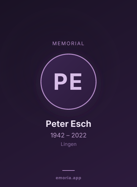 Memorial portrait of Peter Esch