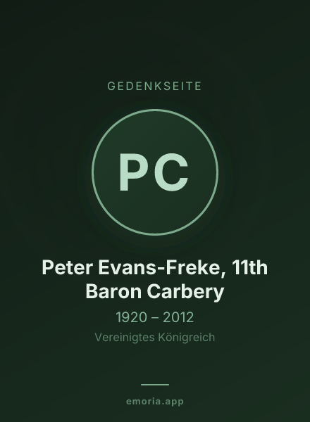 Gedenkportrait von Peter Evans-Freke, 11th Baron Carbery