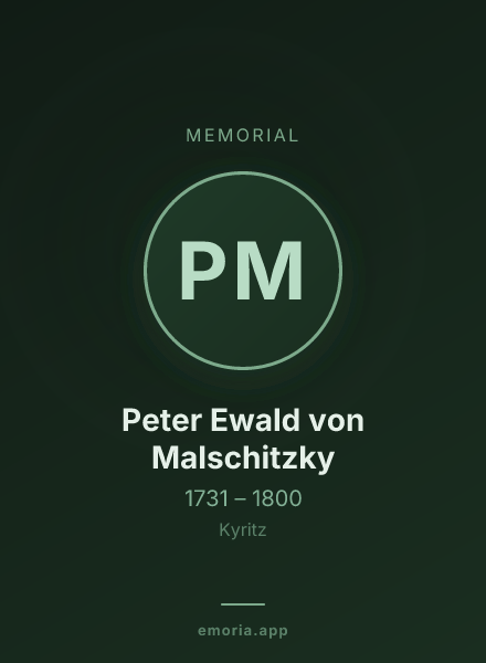 Memorial portrait of Peter Ewald von Malschitzky