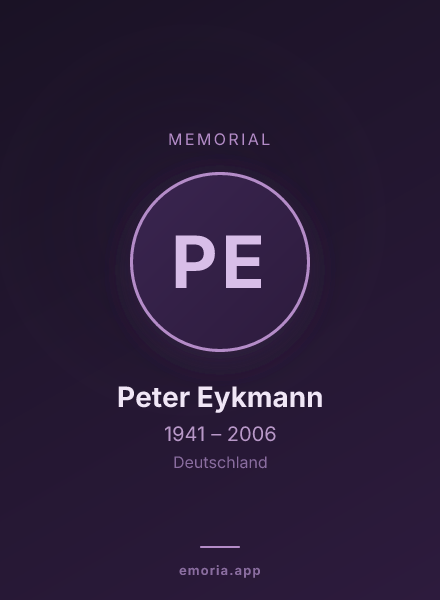 Memorial portrait of Peter Eykmann