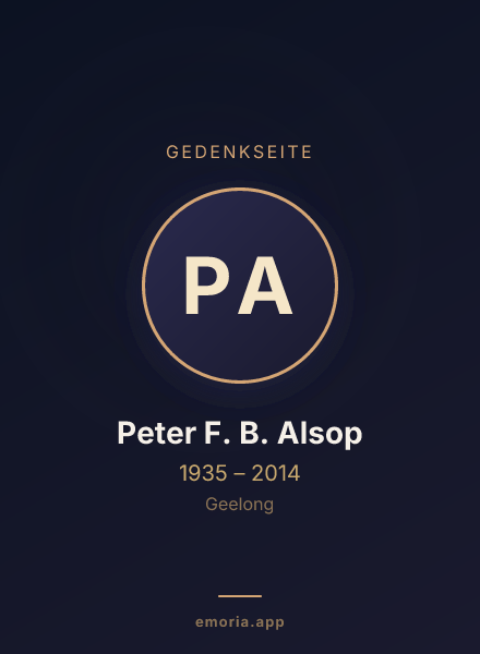 Gedenkportrait von Peter F. B. Alsop