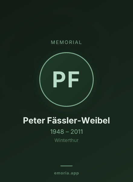 Memorial portrait of Peter Fässler-Weibel