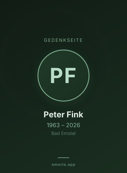 Gedenkportrait von Peter Fink