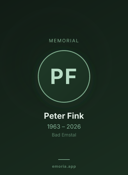 Memorial portrait of Peter Fink