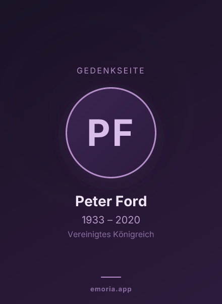 Gedenkportrait von Peter Ford