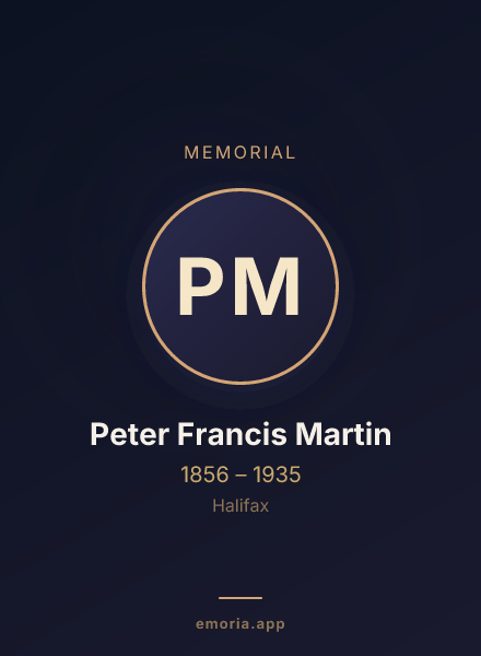 Memorial portrait of Peter Francis Martin