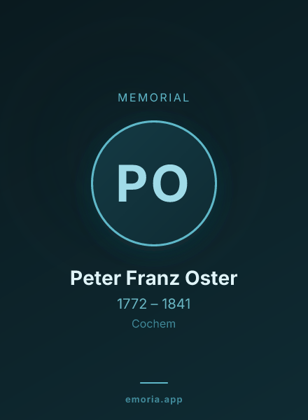 Memorial portrait of Peter Franz Oster