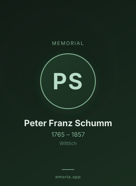 Memorial portrait of Peter Franz Schumm