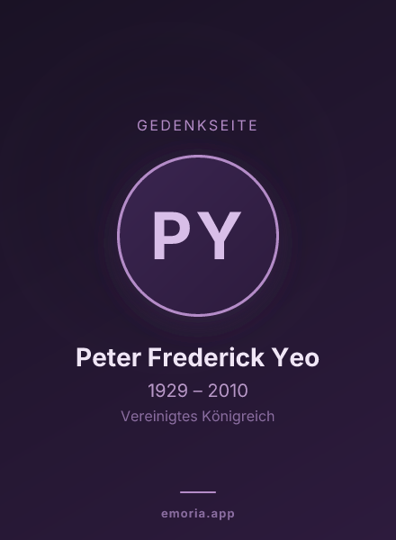 Gedenkportrait von Peter Frederick Yeo