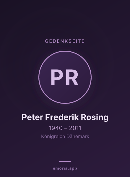 Gedenkportrait von Peter Frederik Rosing