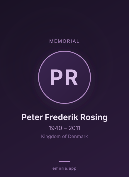 Memorial portrait of Peter Frederik Rosing